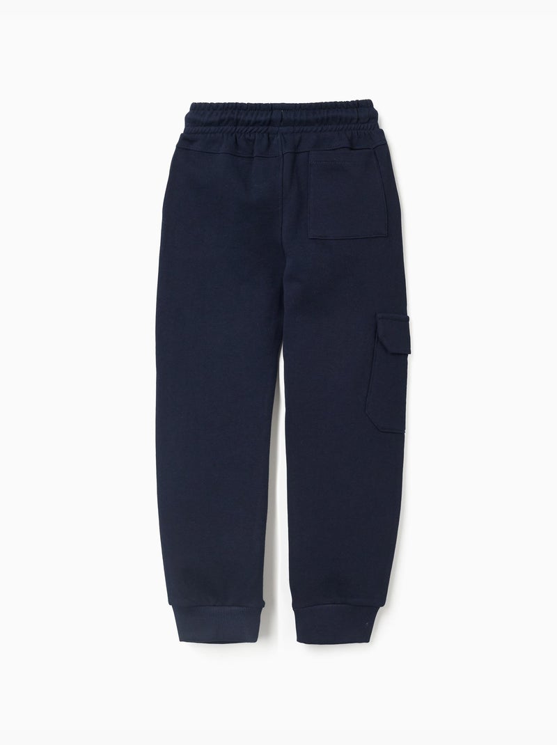 Pantalon de jogging en coton avec poche cargo Bleu foncé - Kiabi