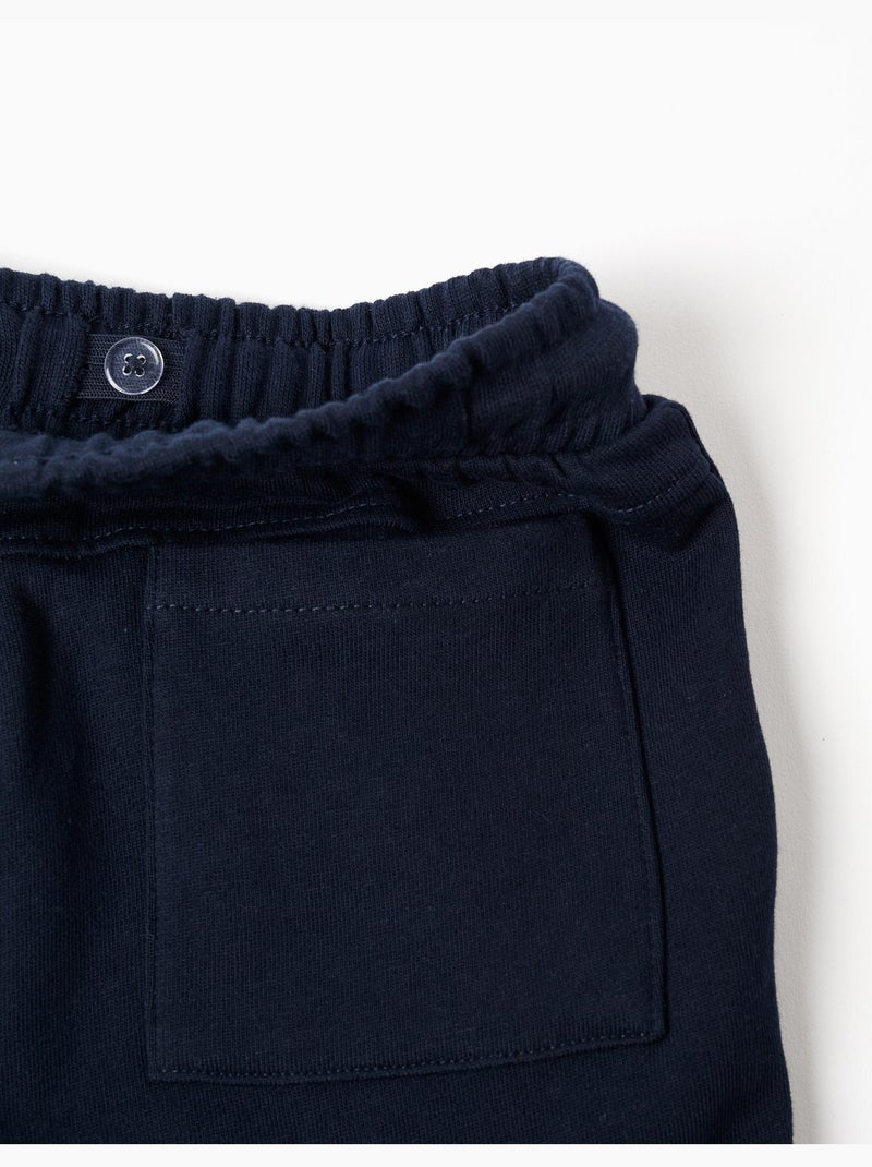 Pantalon de jogging en coton avec poche cargo Bleu foncé - Kiabi