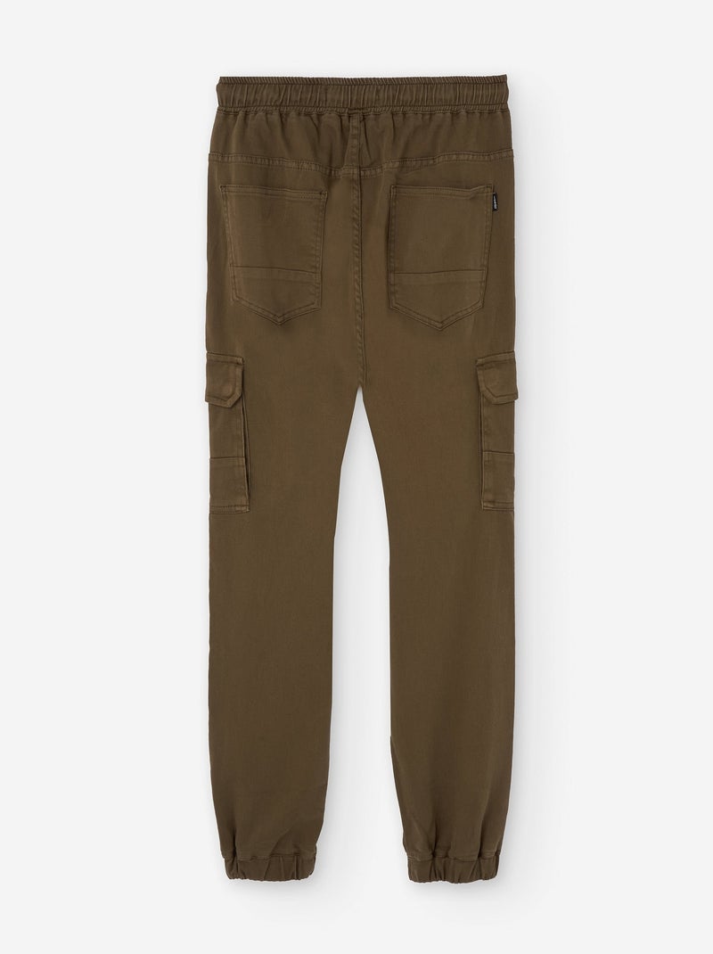 Pantalon de jogging en coton avec poches cargo Marron - Kiabi