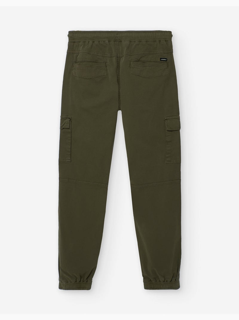 Pantalon de jogging en coton avec poches cargo Vert foncé - Kiabi