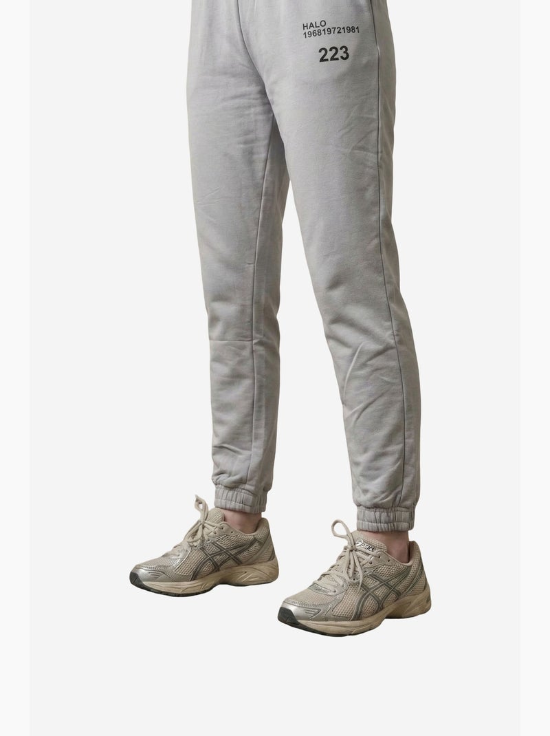 Pantalon de jogging en coton lycra imprimé taille mi-haute my fashion Gris clair - Kiabi