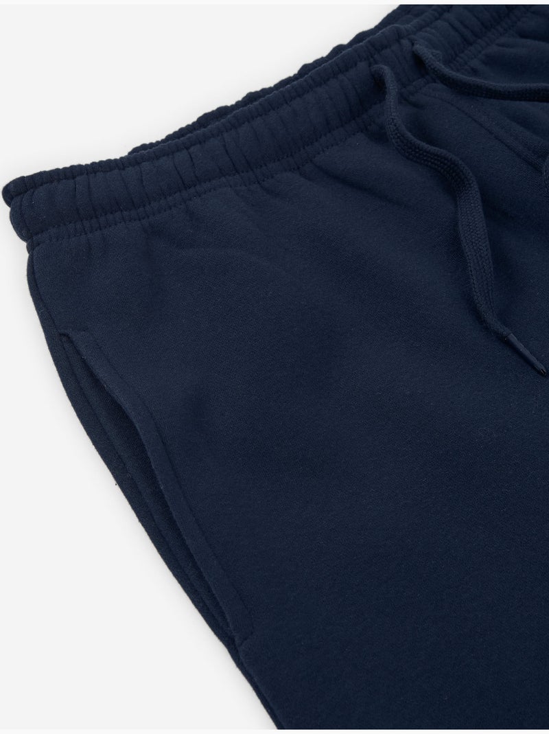 Pantalon de jogging en coton peigné à coupe classique Bleu foncé - Kiabi