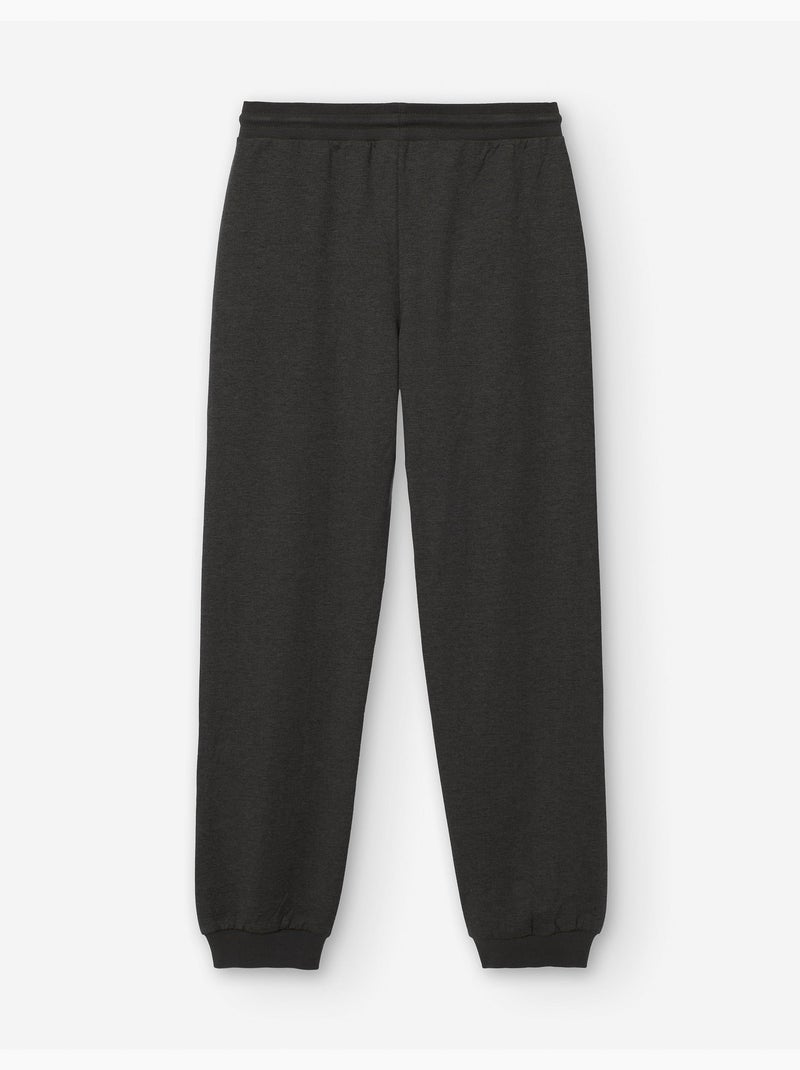 Pantalon de jogging en coton peigné avec cordon de serrage Gris - Kiabi