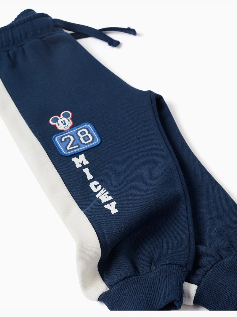 Pantalon de jogging en coton peigné avec imprimé mickey Bleu foncé - Kiabi
