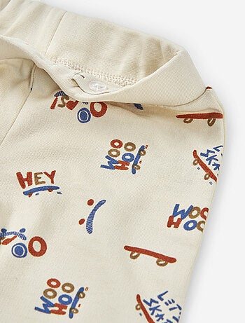 Pantalon de jogging en coton peigné avec motif de skateboard