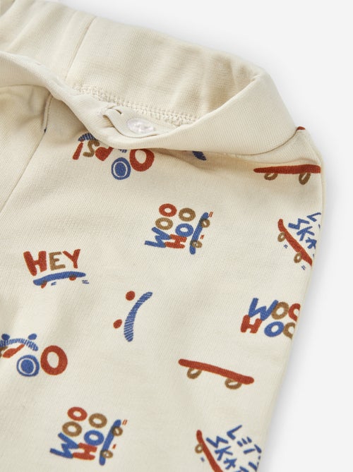 Pantalon de jogging en coton peigné avec motif de skateboard - Kiabi