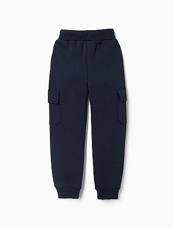 Pantalon de jogging en coton peigné avec poches cargo et imprimé