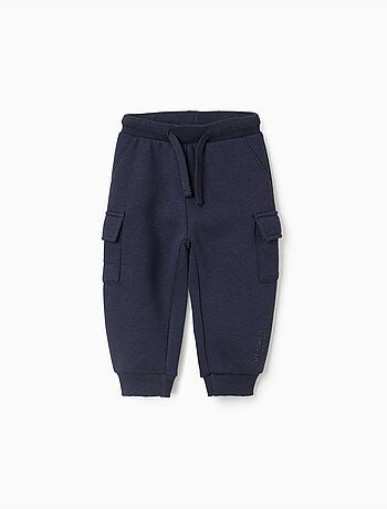 Pantalon de jogging en coton peigné avec poches cargo et imprimé