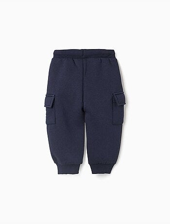 Pantalon de jogging en coton peigné avec poches cargo et imprimé