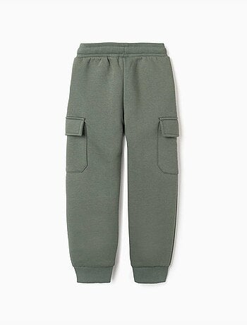 Pantalon de jogging en coton peigné avec poches cargo et imprimé