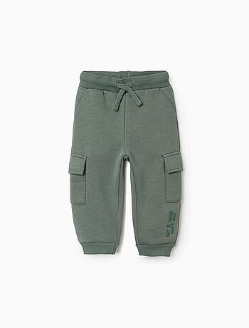 Pantalon de jogging en coton peigné avec poches cargo et imprimé