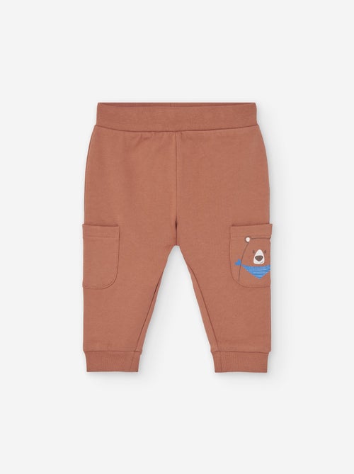 Pantalon de jogging en coton peigné avec poches cargo - Kiabi