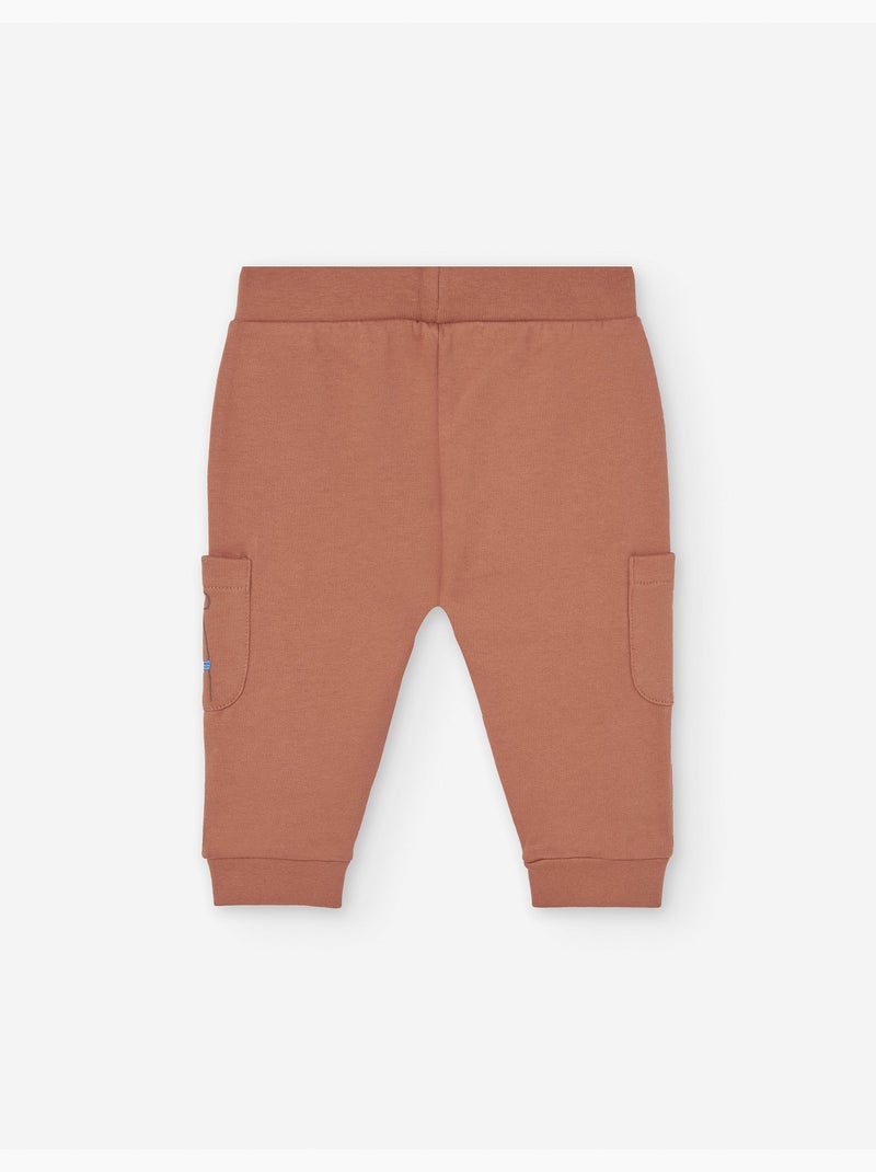 Pantalon de jogging en coton peigné avec poches cargo Orange - Kiabi