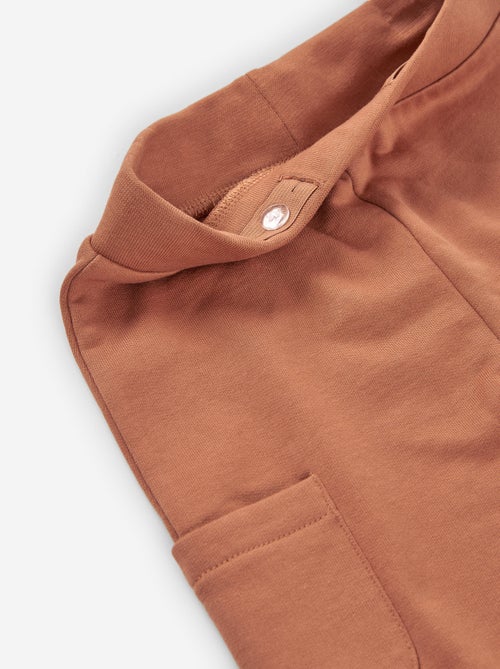 Pantalon de jogging en coton peigné avec poches cargo - Kiabi