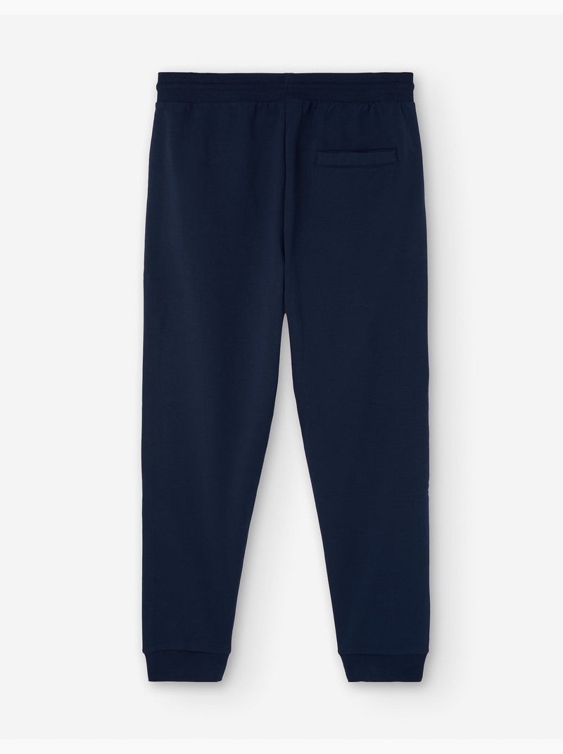 Pantalon de jogging en coton peigné avec poches latérales Bleu foncé - Kiabi