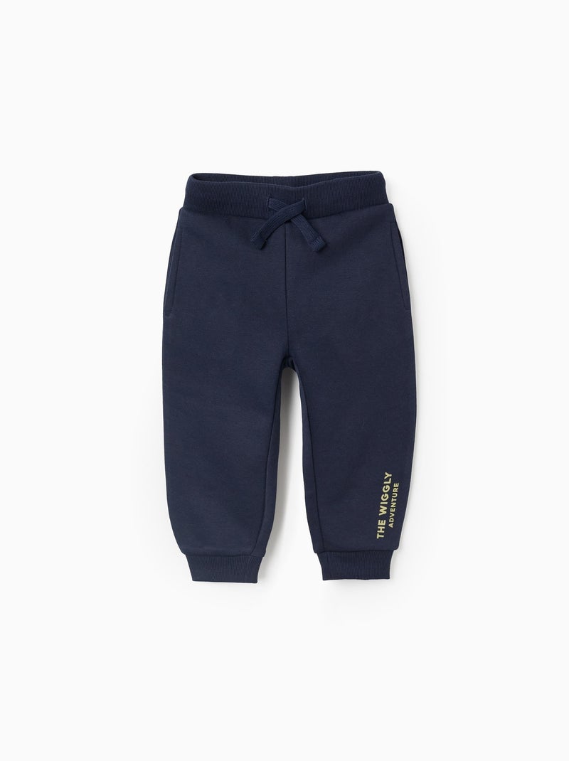 Pantalon de Jogging en coton polyester peigné Bleu foncé - Kiabi