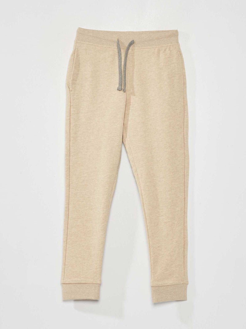 Pantalon de jogging en coton uni - Mixte Beige - Kiabi