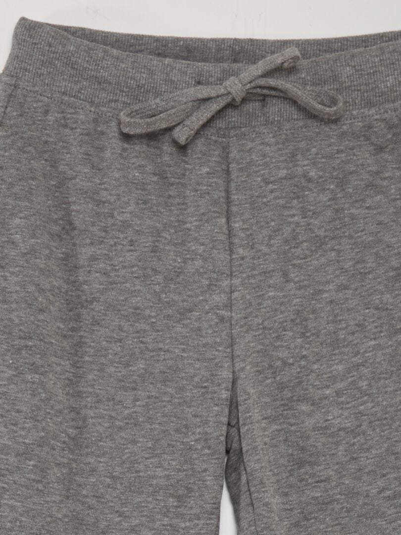 Pantalon de jogging en coton uni - Mixte gris - Kiabi