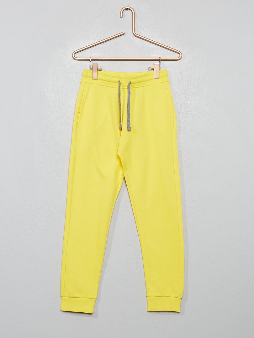 Pantalon de jogging en coton uni - Mixte jaune soleil - Kiabi