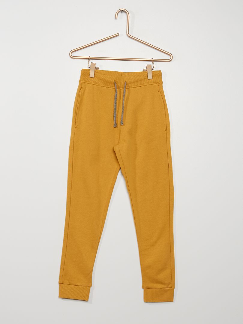 Pantalon de jogging en coton uni - Mixte moutarde - Kiabi
