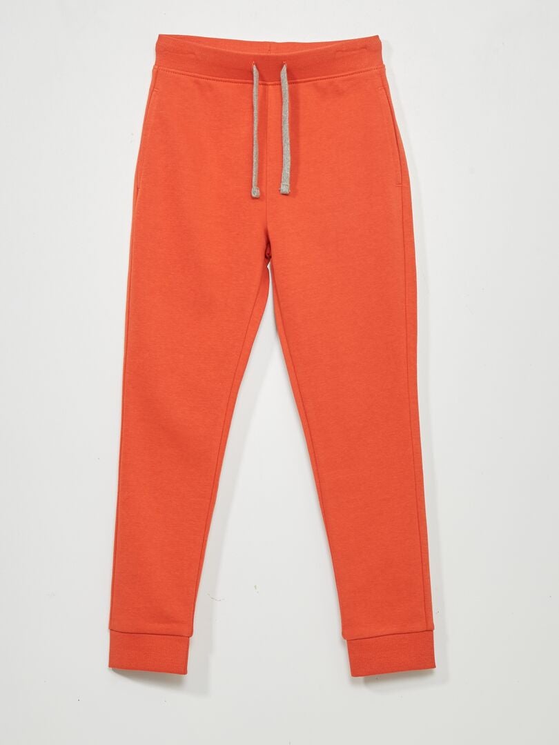 Pantalon de jogging en coton uni - Mixte orange - Kiabi