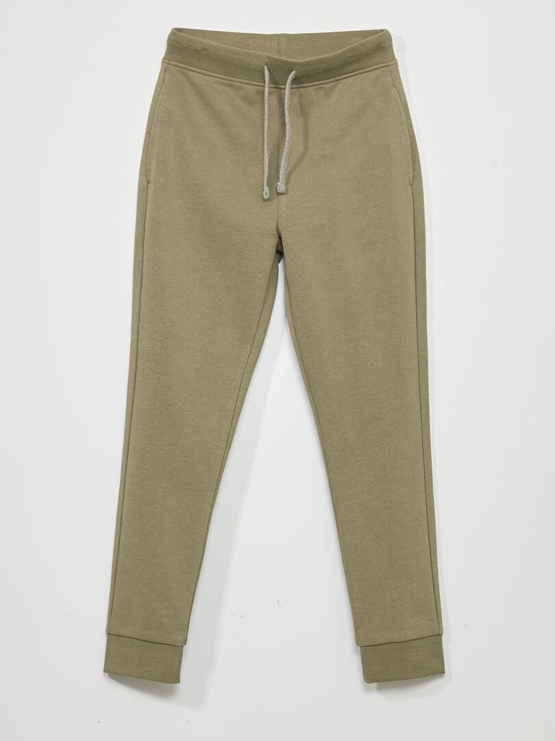 Pantalon de jogging en coton uni - Mixte vert lichen - Kiabi