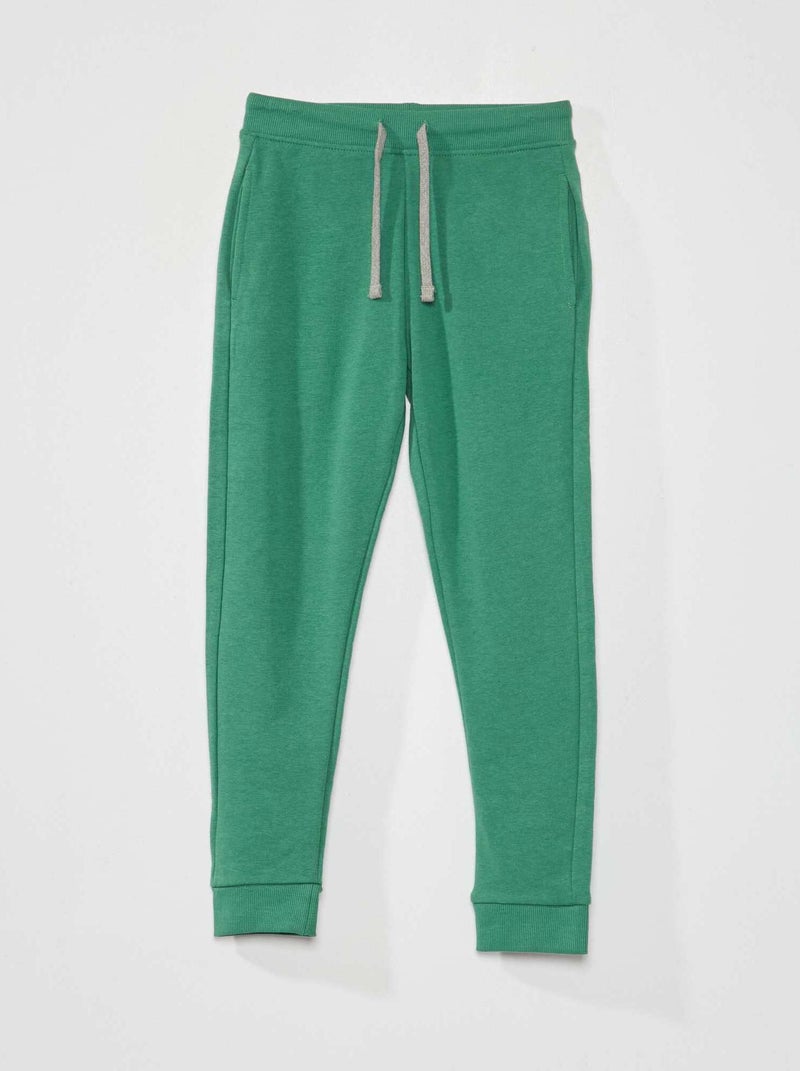 Pantalon de jogging en coton uni - Mixte vert - Kiabi