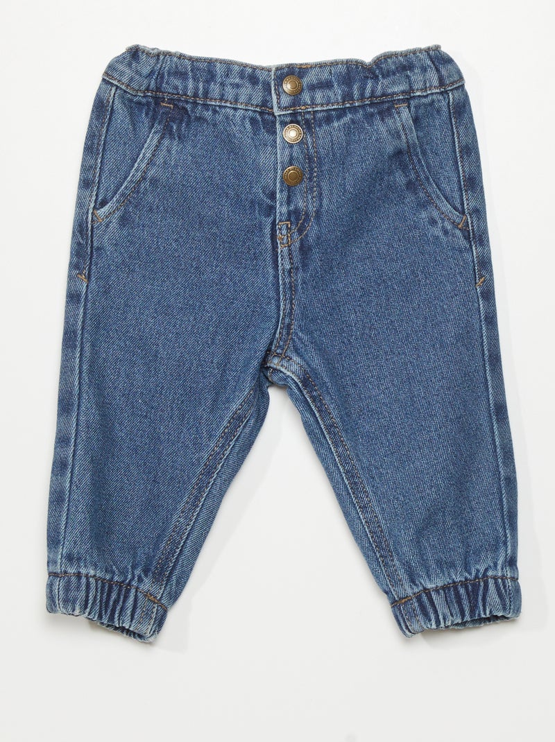Pantalon de jogging en denim Bleu - Kiabi
