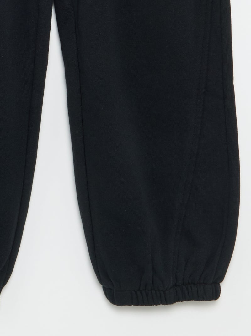 Pantalon de jogging en French Terry Noir - Kiabi