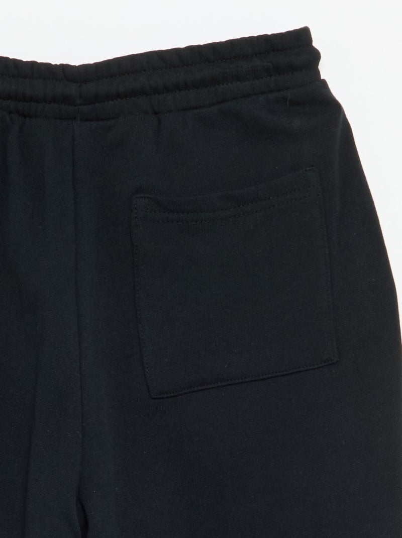Pantalon de jogging en French Terry Noir - Kiabi
