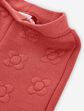 Pantalon de jogging en interlock matelassé à fleurs brodées