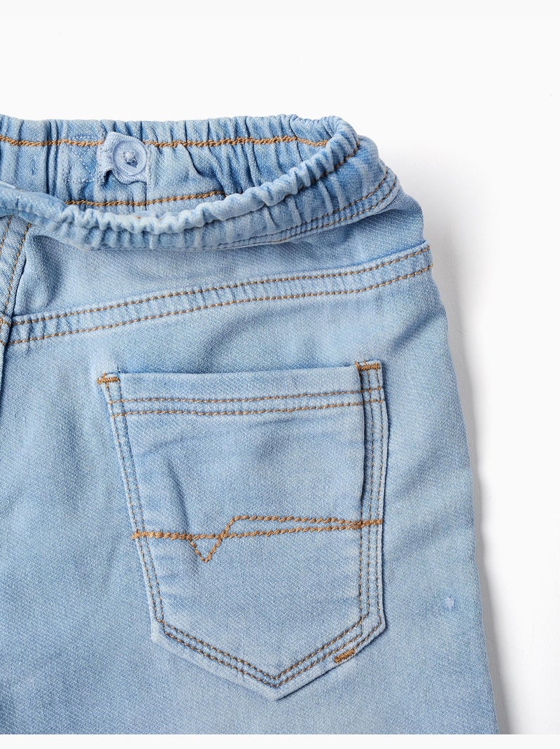 Pantalon de jogging en jean avec cordon Bleu clair - Kiabi