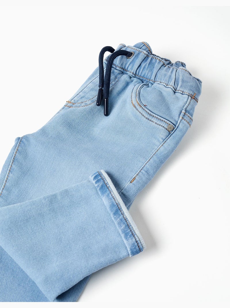 Pantalon de jogging en jean avec cordon Bleu clair - Kiabi