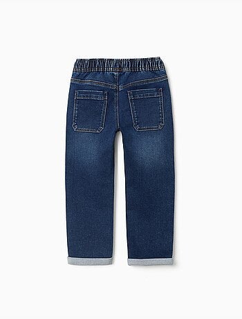 Pantalon de jogging en jean avec cordon de serrage et 5 poches