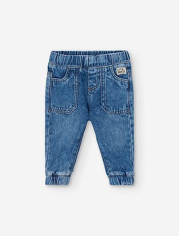 Pantalon de jogging en jean avec étiquette décorative