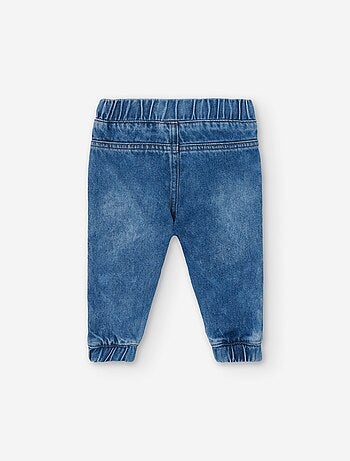 Pantalon de jogging en jean avec étiquette décorative