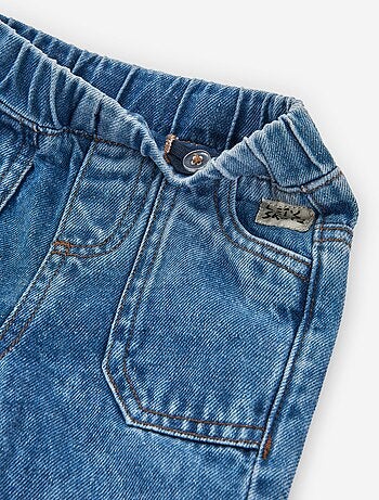 Pantalon de jogging en jean avec étiquette décorative