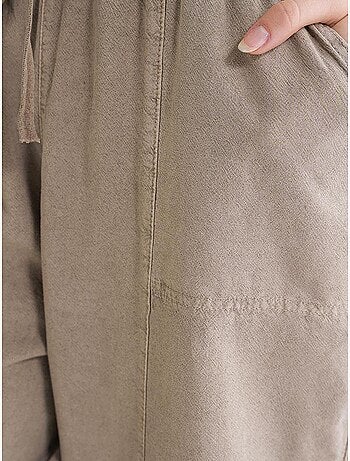 Pantalon de jogging en lin mélangé avec cordon de serrage à la taille mixray