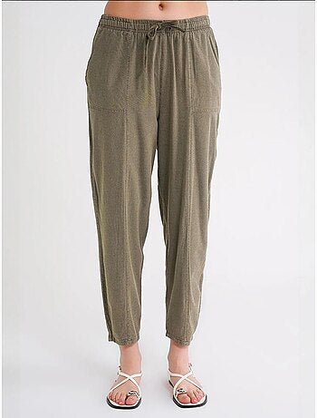 Pantalon de jogging en lin mélangé avec cordon de serrage à la taille mixray