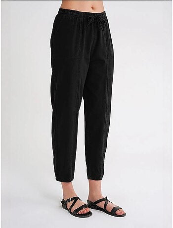 Pantalon de jogging en lin mélangé avec cordon de serrage à la taille mixray