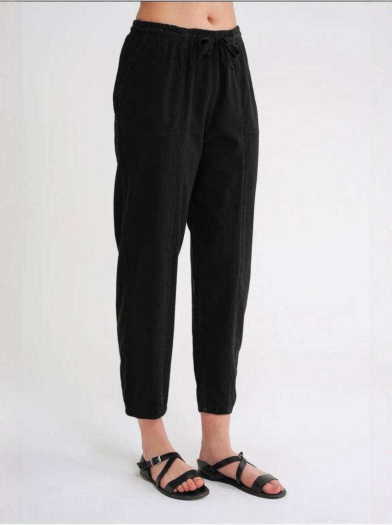 Pantalon de jogging en lin mélangé avec cordon de serrage à la taille mixray Noir - Kiabi