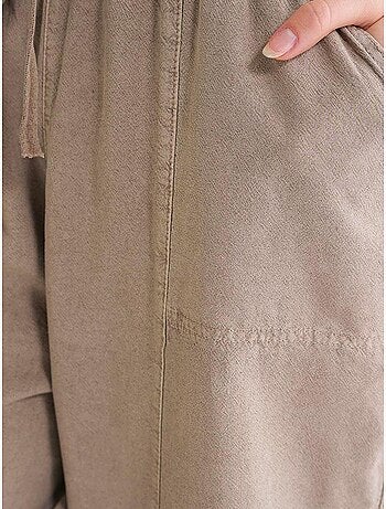 Pantalon de jogging en lin mélangé avec cordon de serrage à la taille mixray