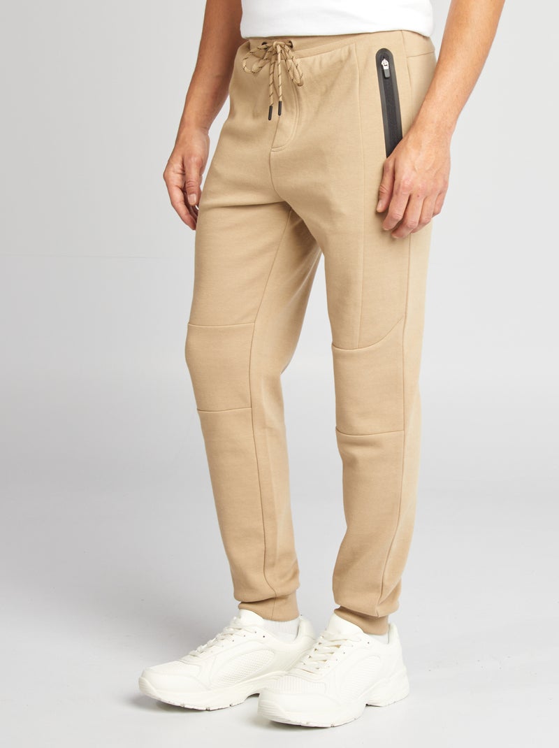 Pantalon de jogging en maille Beige - Kiabi