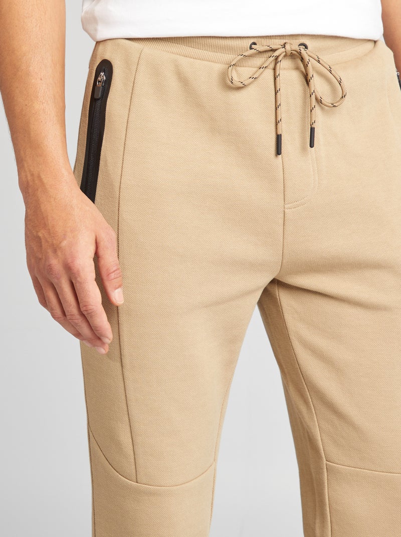 Pantalon de jogging en maille Beige - Kiabi