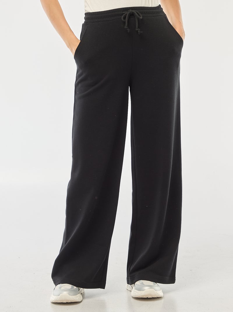 Pantalon de jogging en maille large femme Noir - Kiabi