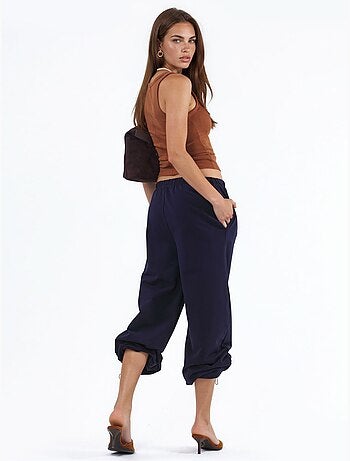 Pantalon de jogging en mélange de coton à jambe droite pour femme busem