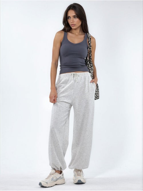 Pantalon de jogging en mélange de coton à jambe droite pour femme busem - Kiabi Pantalon de jogging en mélange de coton à jambe droite pour femme busem - Kiabi