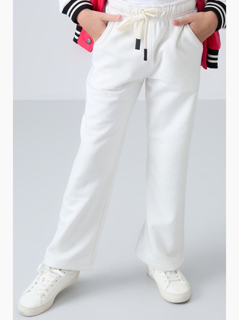 Pantalon de jogging en mélange de coton tommy Blanc cassé - Kiabi