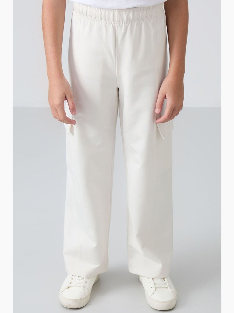 Pantalon de jogging en mélange de coton tommy Blanc cassé - Kiabi