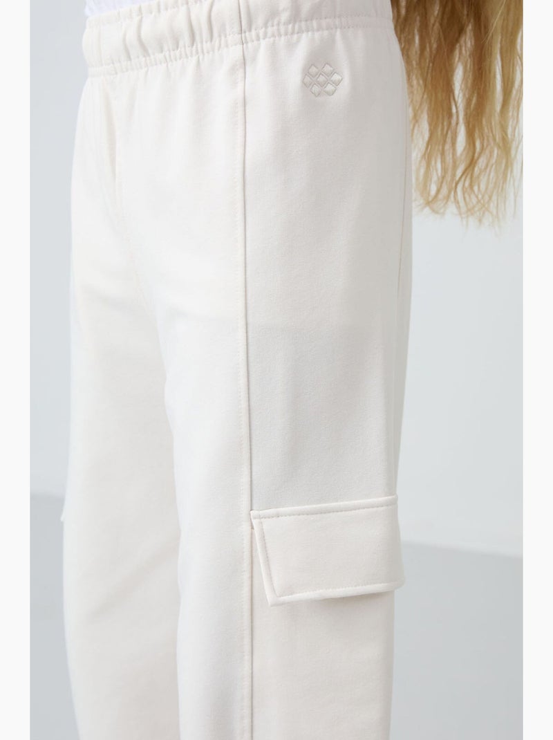 Pantalon de jogging en mélange de coton tommy Blanc cassé - Kiabi